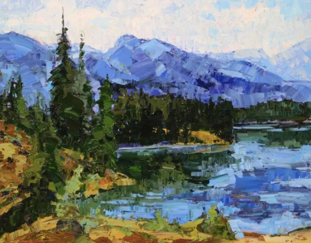 Edge of the Lake — impressionist oil painting by Garth Williams