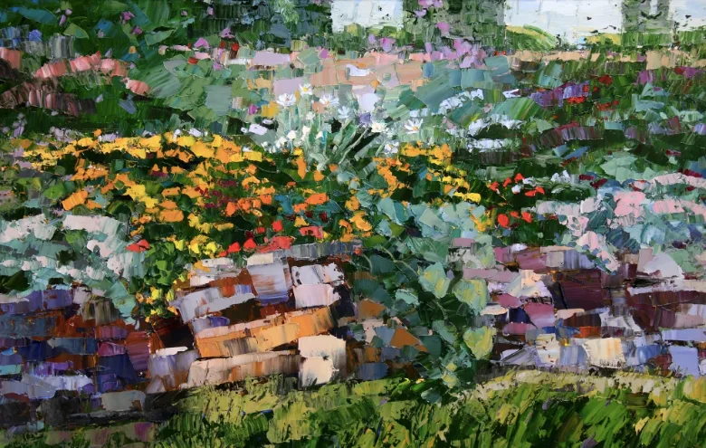 Rock Garden — impressionist oil painting by Garth Williams