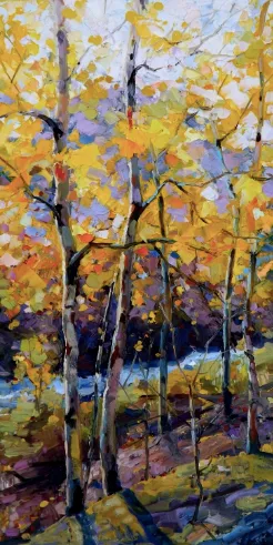 Stream Side — impressionist oil painting by Garth Williams