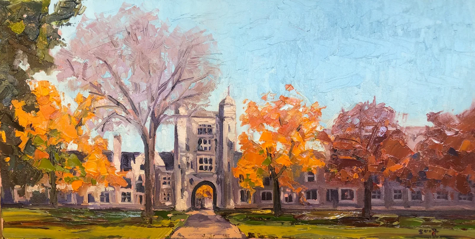 University of Michigan — impressionist oil painting by Garth Williams