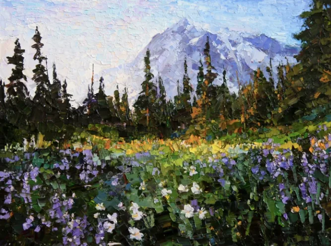 Wild Flowers — impressionist oil painting by Garth Williams